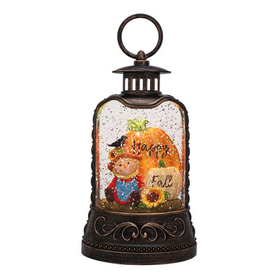 Harvest Scarecrow Glitter Lantern, 9.6 in