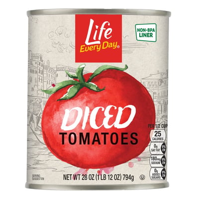 Life Every Day Diced Tomatoes 28 oz