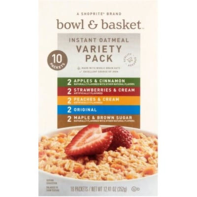 Bowl & Basket Instant Oatmeal Variety Pack 10 Count