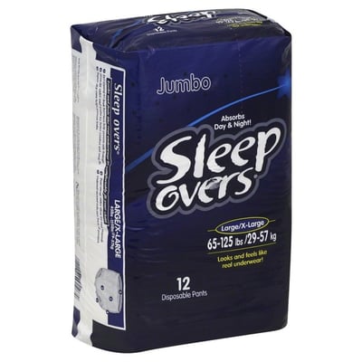 Cuties Sleep Overs Youth Absorbent Underwear Large/X-Large 65-125 Lbs