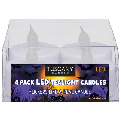 Tuscany LED Tealights, White, 4 Count