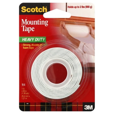 Scotch 3M-Scotchgard 114S Indoor Mounting Tape 1In X 50 In Roll, 25.4Mm X 1.27M