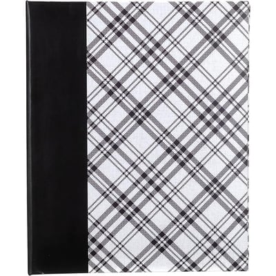 Malden 2 Up Plaid Weld Bound Photo Album, 4 x 6 Inch - Black & White