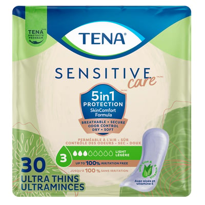TENA Intimates Ultra Thin Light Incontinence Pads Regular 30 ct