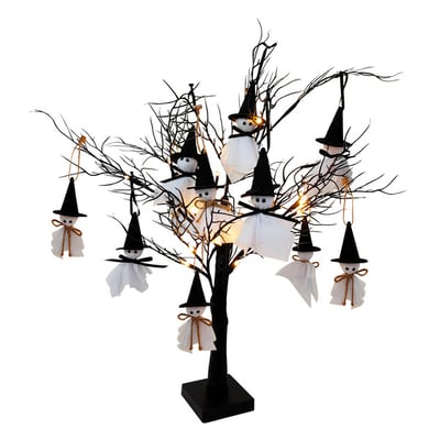 Halloween Ghostly Gathering LED Tree, 27 in