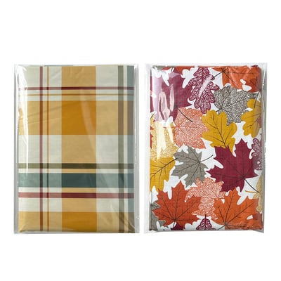 Harvest Flannel Back Tablecover, 52 in x 70 in, Assorted