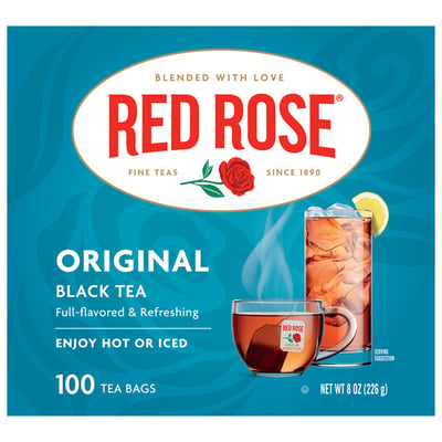 Red Rose Original Black Tea Bags 100 Count