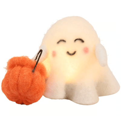 Lighted Trick Or Treat Ghost Felt Critter