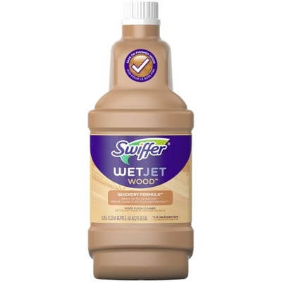 Swiffer Wet Jet Wood Floor Cleaner System Refill, 1.25 Liter Bottle, 4/Case