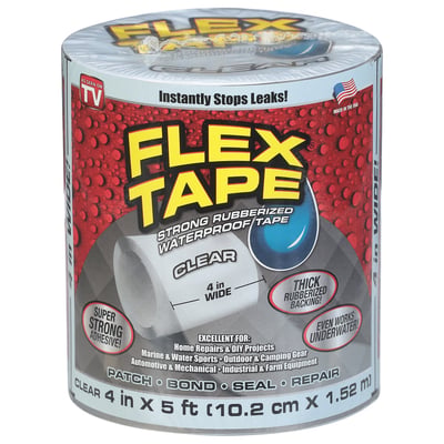 Flex Tape Seal TFSCLRR0405 Repair 5 Ft L, 4 In W, Clear