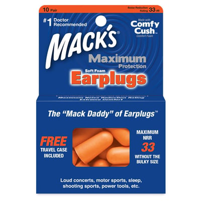 Mack's Maximum Protection Soft Foam Earplugs - 10 Pair
