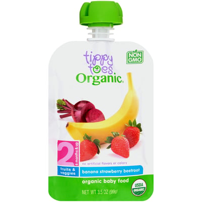 Tippy Toes Organic Banana Strawberry Beetroot Baby Food 3.5 oz