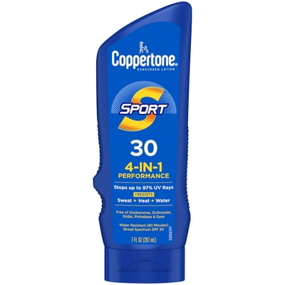 Coppertone Sport Broad Spectrum Spf 30 4 In 1 Performance Sunscreen Lotion 7 Fl Oz