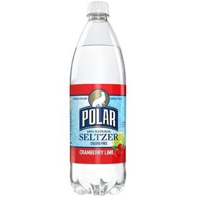 Polar Cranberry Lime Seltzer Water, 1 Liter Bottle.