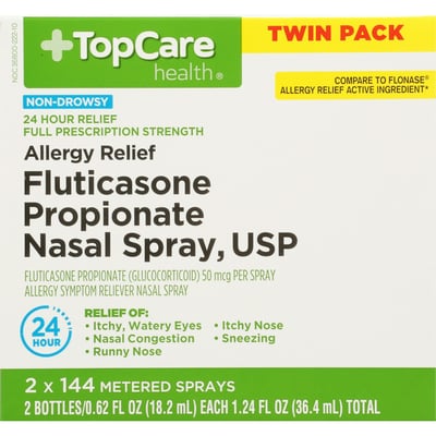 TopCare Fluticasone Allergy Relief Nasal Spray Twin Pack 2 ct 0.62 fl oz