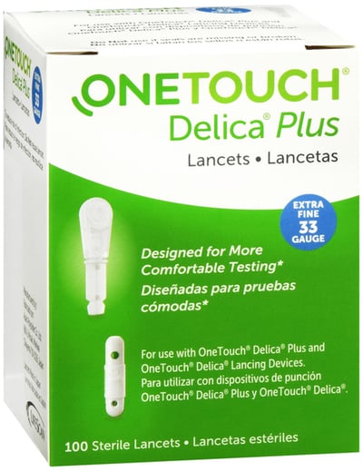 OneTouch Delica Plus Lancets Extra Fine 33 Gauge