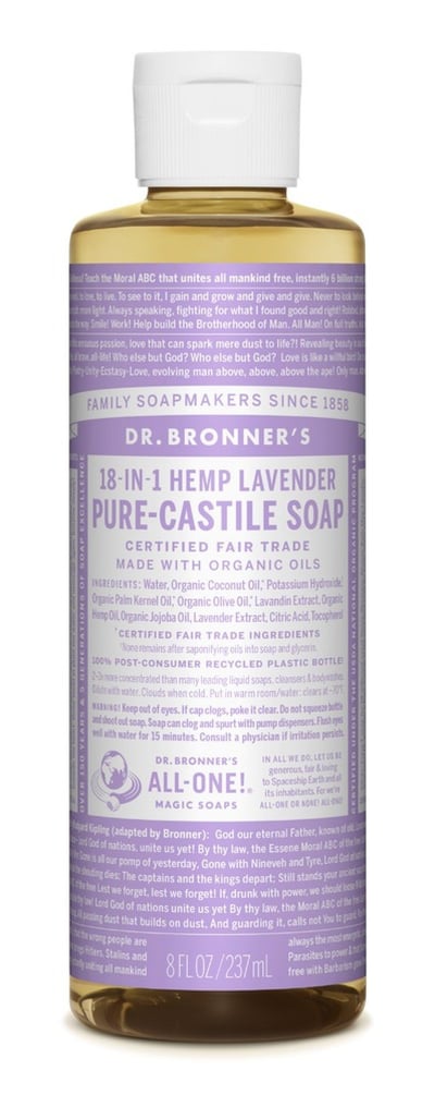 Dr. Bronner's Pure-Castile Liquid Soap Lavender 8 fl oz