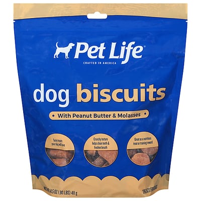 Pet Life Dog Biscuits, With Peanut Butter & Molasses 14.5 Oz