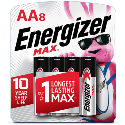 Energizer Max Alkaline Batteries, AA - 8 Ea/pack