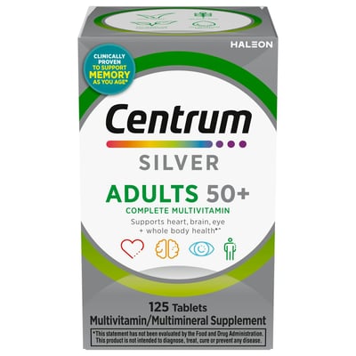 Centrum Silver Adults 50+ Multivitamin Tablets, 125 ct