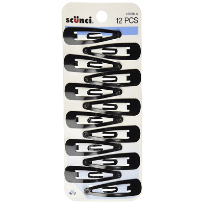 Scunci Hair Clips Black - 12 PC