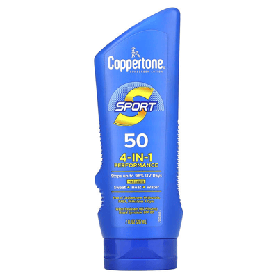 Coppertone Sport Broad Spectrum SPF 50 4-in-1 Performance Sunscreen Lotion 7 Fl Oz