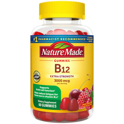 Nature Made Vitamin B12, Cherry & Mixed Berry, Extra Strength, 3000 Mcg, Gummies