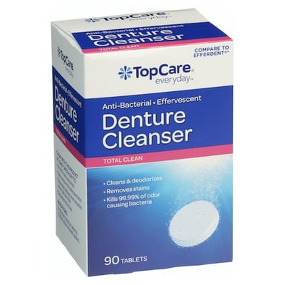 TopCare Antibacterial Denture Cleanser Tablets 90 ct