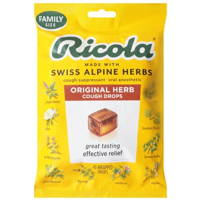 Ricola Cough Drops, Original Herb, Family Size