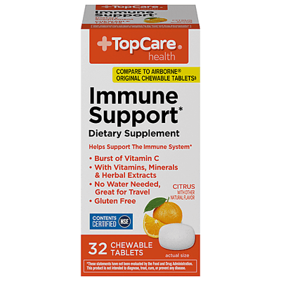 TopCare Immune Support Chewable Tablets Citrus 32 ct