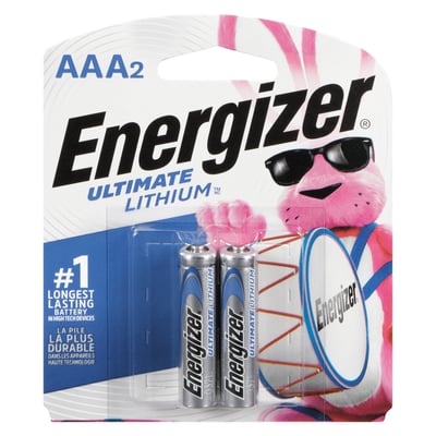 Energizer Ultimate Lithium AAA Batteries, 2 Pack ENR-L92BP-2, Battery Quantity: 2