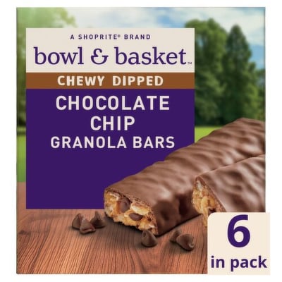 Bowl & Basket Chewy Dipped Chocolate Chip Granola Bars 6 ct