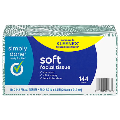 Simply Done Soft Facial Tissues 2 Ply 144 Tissues