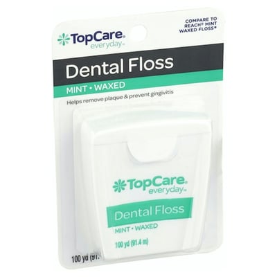 TopCare Waxed Dental Floss Mint 100 yd