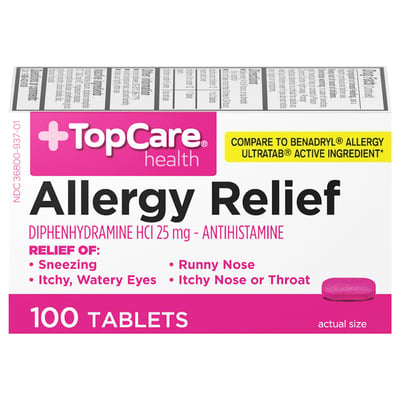 TopCare Allergy Relief Tablets 25 mg 100 ct