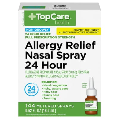 TopCare Fluticasone Allergy Relief Nasal Spray 24 Hour 0.62 fl oz