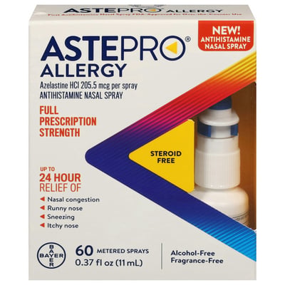 Astepro Nasal Spray, Antihistamine, Full Prescription Strength, Allergy 0.37 Fl Oz