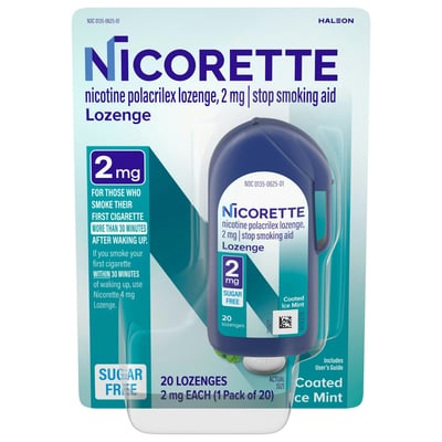 Nicorette 2mg Coated Nicotine Lozenge Stop Smoking Aid - Ice Mint