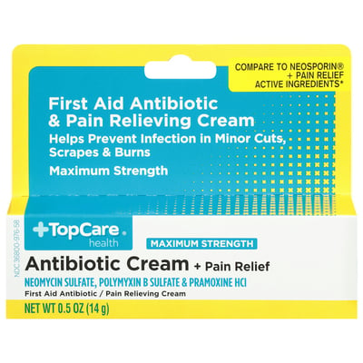 TopCare First Aid Antibiotic & Pain Relieving Cream, 0.5 oz