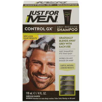 Just For Men Control GX Grey Reducing Hair Color Shampoo - 4 Fl Oz