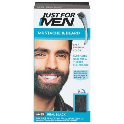 Just For Men Real Black M 55 Mustache & Beard Color 1 Kit
