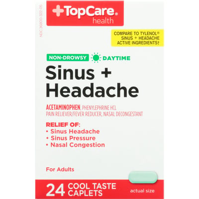 TopCare Sinus Headache Daytime Caplets 24 ct