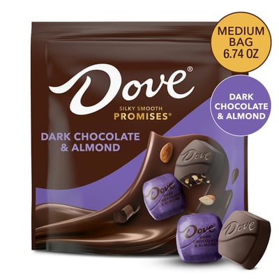 DOVE Promises Dark Chocolate & Almond Candies 6.74 oz Bag
