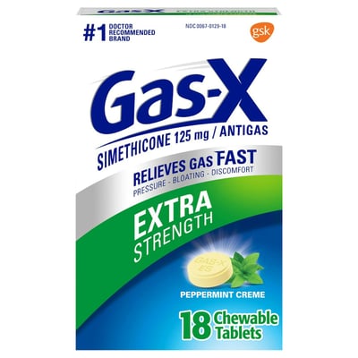 Gas-X Extra Strength Chewable Relief Tablets, Simethicone 125 Mg, Peppermint Creme