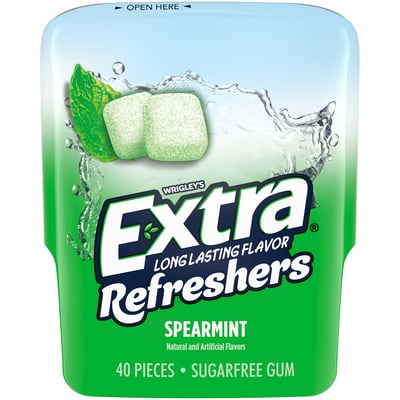 Extra Refreshers Spearmint Sugar Free Chewing Gum Bottle 40 ct