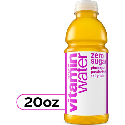 vitaminwater Zero Sugar Re-Hydrate Pineapple Passionfruit Nutrient Enhanced Water Beverage, 20 fl oz Bottle