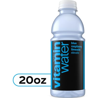 vitaminwater Elevate Blue Raspberry Limeade Nutrient Enhanced Water Beverage, 20 fl oz Bottle.