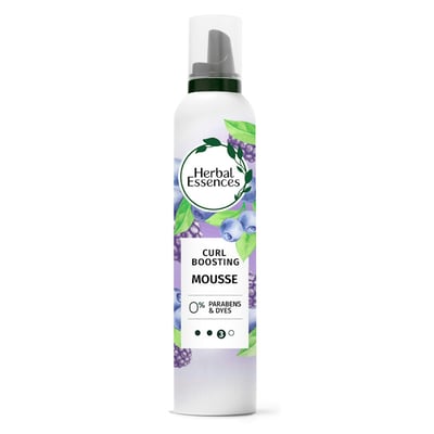 Herbal Essences Curl Boosting Mousse, Frizz Control For Curly & Wavy Hair, Long-Lasting Hold With Berry Scent, Paraben & Dye-Free, Cruelty-Free, 6.8 Fl Oz Each