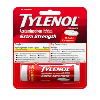 Tylenol Extra Strength Pain Reliever Caplets - 500 Mg