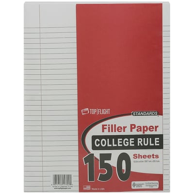 Top Flight Standards Filler Paper, College Rule